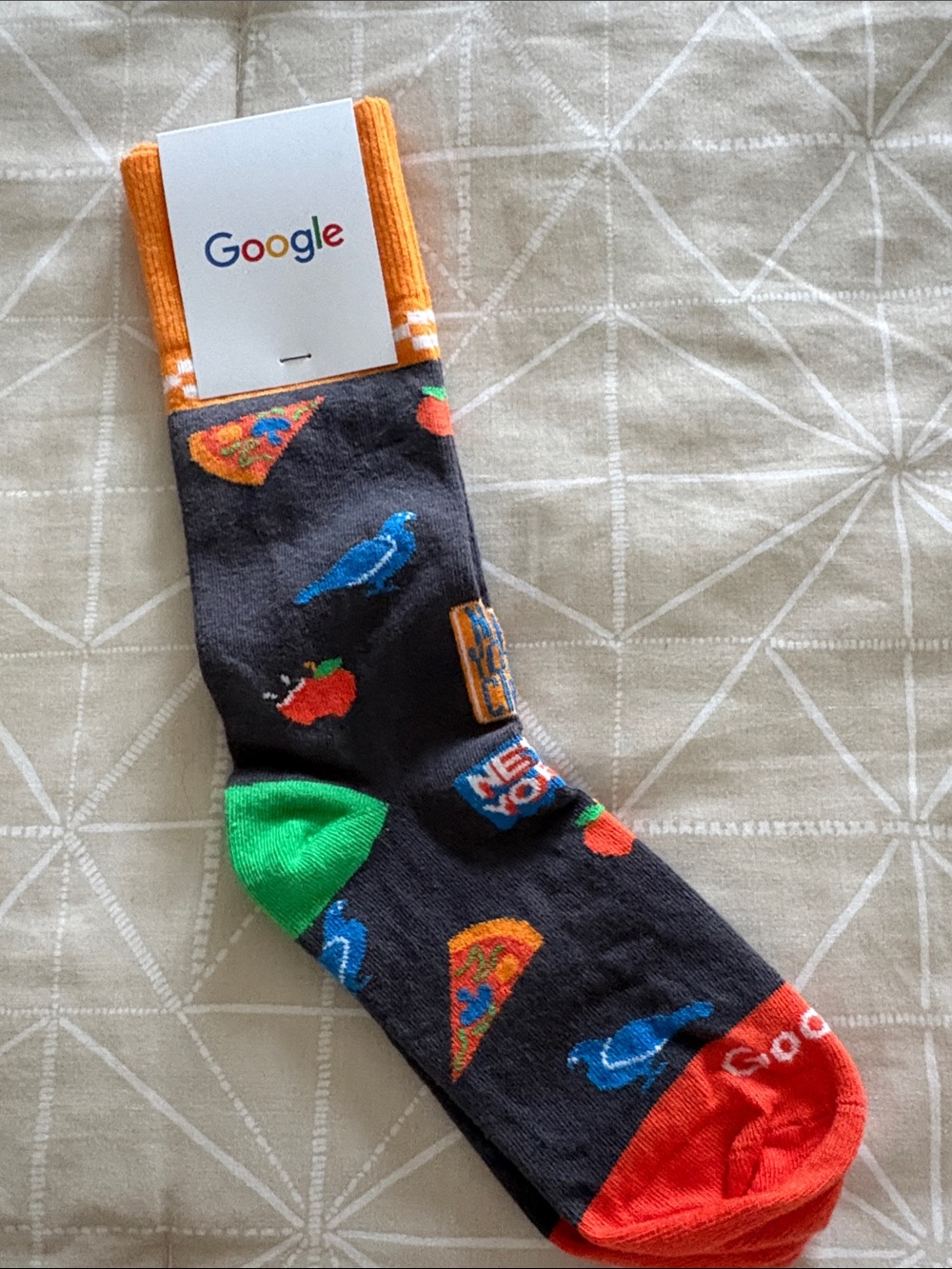 google Multicolor Novelty Crew Socks New York City